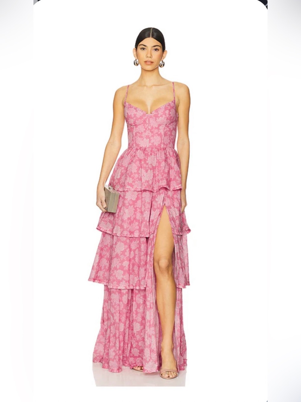 V. Chapman The Caterina Dress in Pink Peony Print